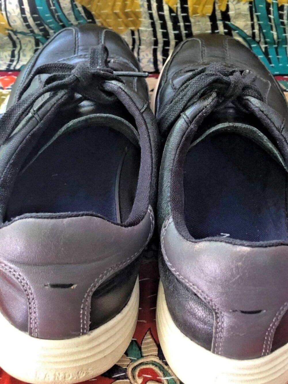Cole Haan GrandPro Meridian Black Leather Sneakers Men 7.5 Women 8.5 Lace Up - Picture 9 of 16